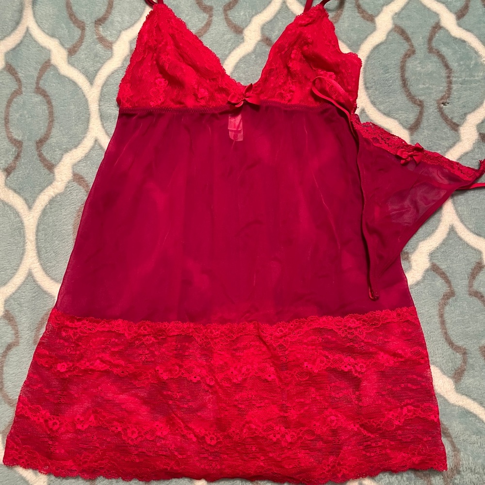 Red Lace Lingerie Set